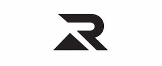 Logo combining a black triangle with the letter R in a modern, minimalist design